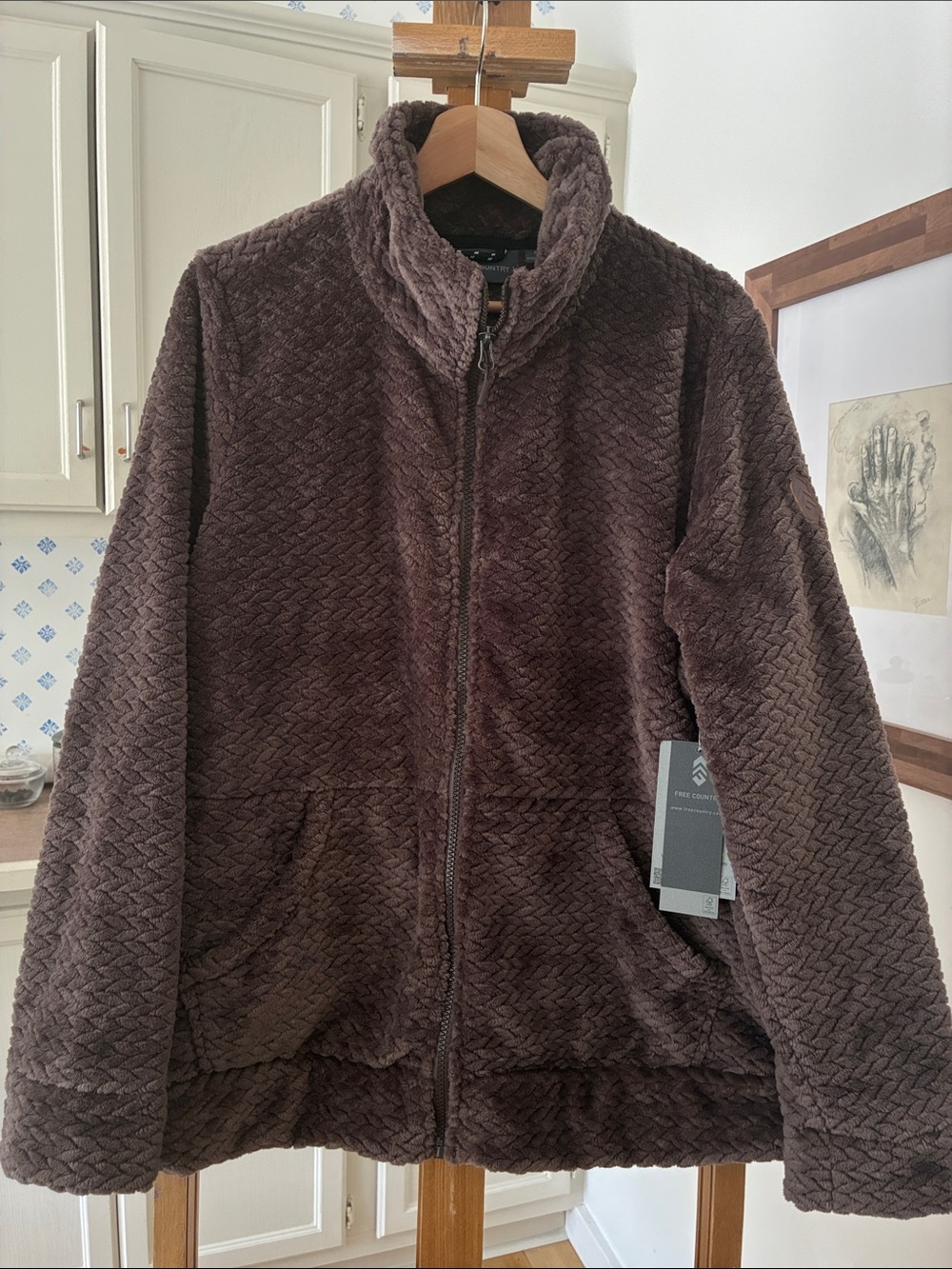 Free Country Cable Braided Butter Pile Jacket Mocha